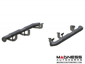 Jeep Wrangler JL Round Semi-Gloss Side Bars - Black Steel - 3"
